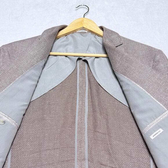 NWOT Joseph Abboud Blazer Sport Coat Mens 44R Modern Fit Linen Pink Mauve - Picture 6 of 9